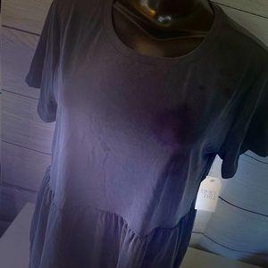 Women's Sandwash Peplum T-Shirt with Short Sleeves